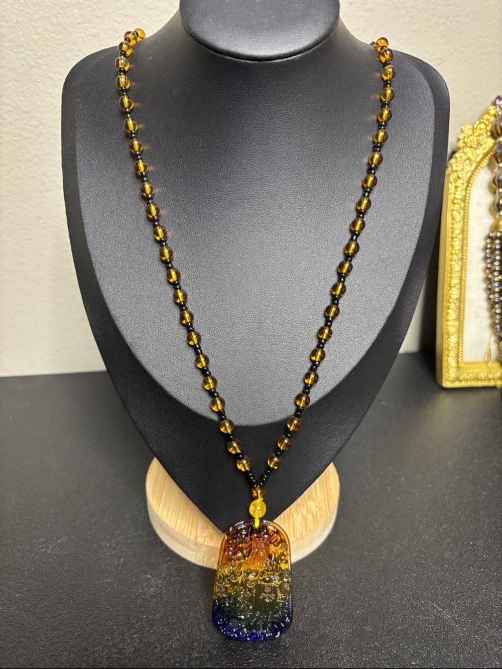 Chinese Glass Beaded Popover Necklace